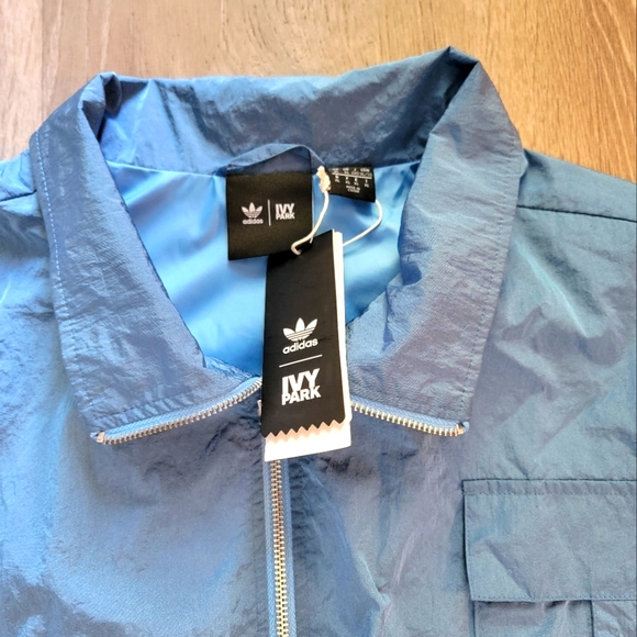 BRAND NEW Adidas Ivy Park Lite Blue Nylon *UNISEX* Track Jacket Men's/Women's XL - Picture 6 of 8